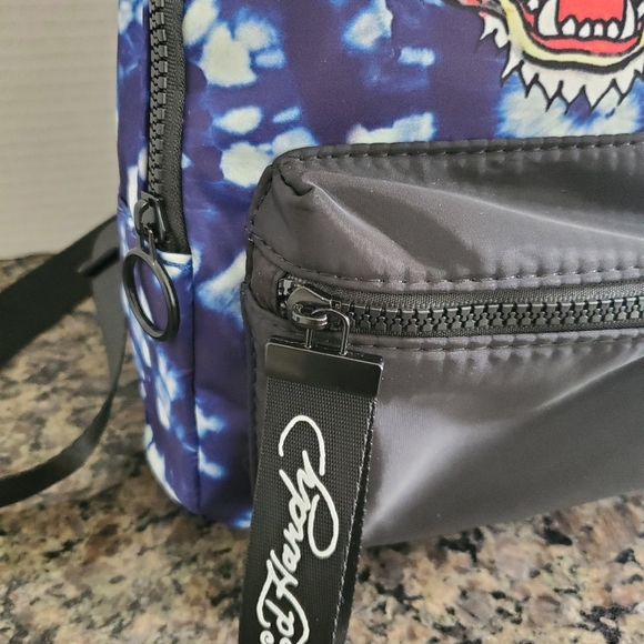 Ed Hardy Tiger Printed Nylon Backpack.
